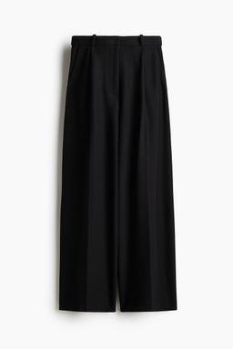 H&M - Women Black Crease-Leg Jersey Trousers