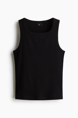 H&M - Men Black Slim Fit Ribbed Vest Top