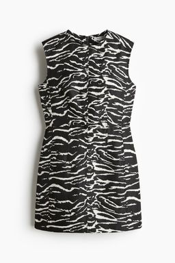 H&M - Women Black Jacquard-Weave Mini Dress
