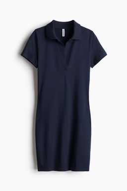 H&M - Women Blue Cotton Polo Dress