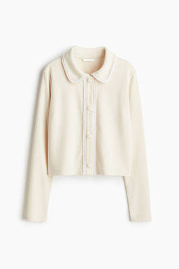 H&M - Women Beige Colla Cardigan