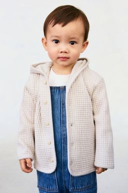 H&M - Boys Beige Waffled Cotton Cardigan