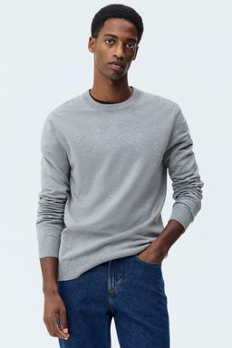 H&M - Men Grey Regular Fit Fine-Knit Jumper