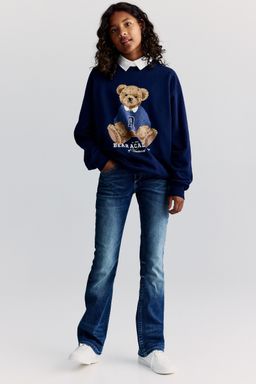 H&M - Girls Blue Bootcut Leg Low Jeans