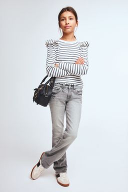 H&M - Girls Grey Bootcut Leg Low Jeans
