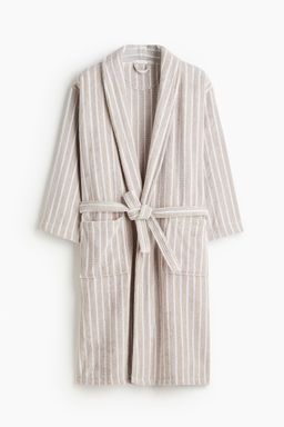 H&M - Women Beige Cotton Terry Dressing Gown