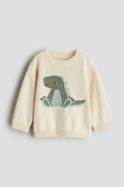 H&M - Boys Beige Jacquard-Knit Cotton Jumper