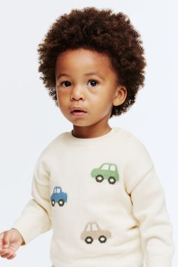 H&M - Boys White Jacquard-Knit Cotton Jumper