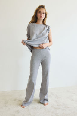 H&M - Women Grey Fine-Knit Trousers