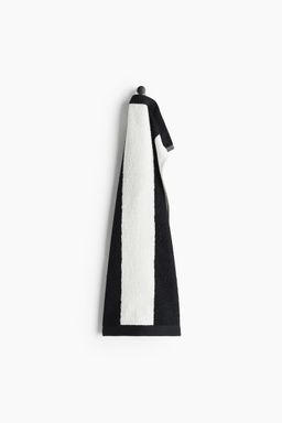H&M - Black Striped Cotton Terry Guest Towel