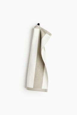 H&M - Green Striped Cotton Terry Guest Towel
