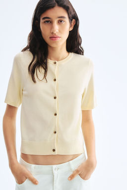 H&M - Women White Short-Sleeved Cardigan