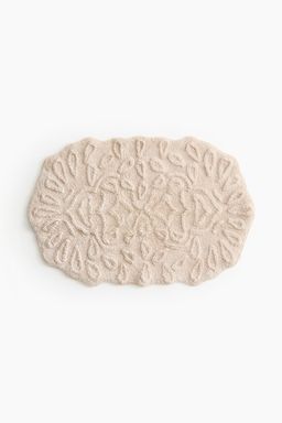 H&M - Beige Tufted Cotton Bath Mat