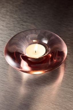 H&M - Pink Glass Tealight Holder