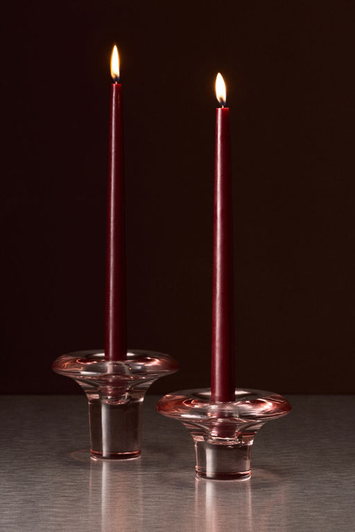 H&M Pink Glass Candle Holder