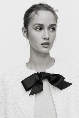 H&M - Women White Tie-Detail Sequined Jacket