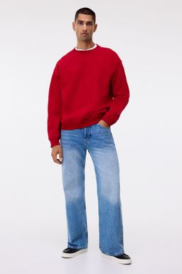 H&M - Men Red Loose Fit Sweatshirt