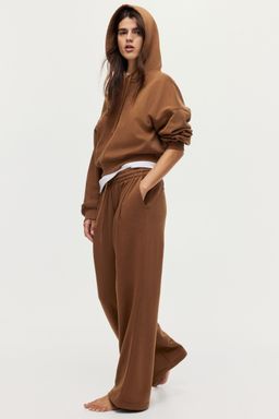 H&M - Women Brown Pleat-Front Sweatpants