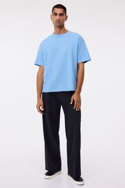 H&M - Men Blue Loose Fit T-Shirt