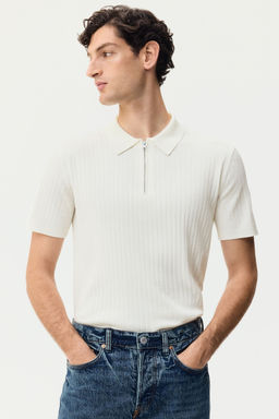 H&M - Men White Slim Fit Polo Shirt