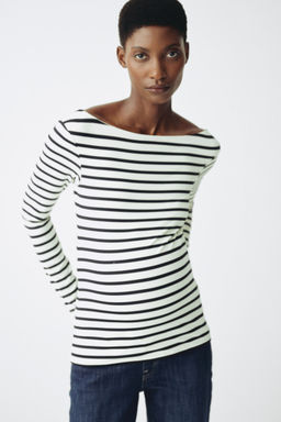 H&M - Women White MAMA Boat-Neck Top