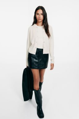 H&M - Women Beige Fine-Knit Cardigan