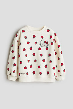 H&M - Girls White Printed Sweatshirt