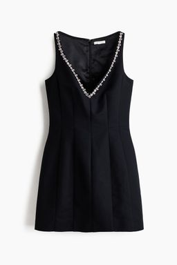 H&M - Women Black Rhinestone-Embellished Dress