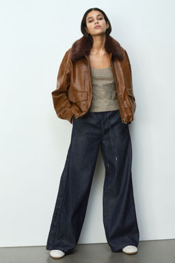 H&M - Women Blue Denim Drawstring Trousers