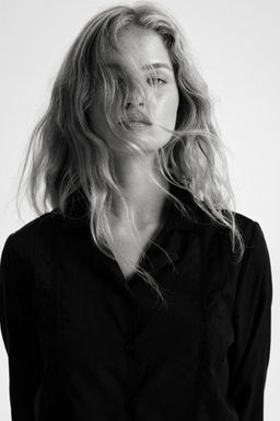 H&M - Women Black Pintucked Pyjama Shirt