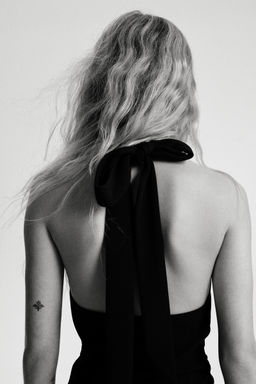 H&M - Women Black Draped Halterneck Dress