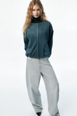 H&M - Women Turquoise Oversized Jersey Jacket