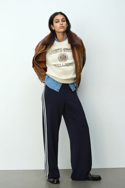 H&M - Women Blue Pull-On Scuba Trousers