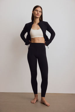 H&M - Women Black Scrunch-Detail Sports Leggings