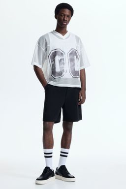 H&M - Men Black Textured Jersey Shorts