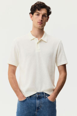 H&M - Men White Regular Fit Polo Shirt