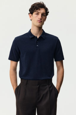 H&M - Men Blue Regular Fit Polo Shirt