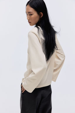 H&M - Women Beige Shoulder-Pad Top