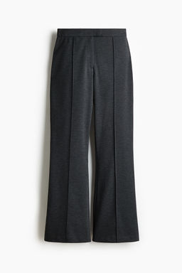 H&M - Women Grey Bootcut Crease-Front Trousers