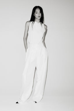 H&M - Women White Cowl-Neck Vest Top