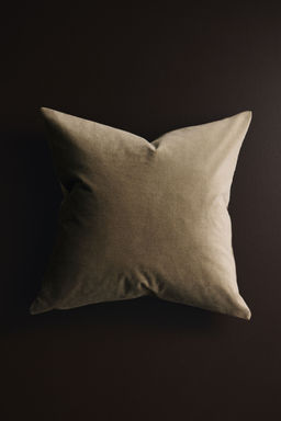 H&M - Green Cotton Velvet Cushion Cover