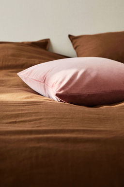 H&M - Pink Cotton Velvet Cushion Cover