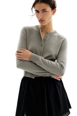 H&M - Women Green Fine-Knit Cardigan