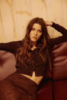 H&M - Women Brown Fine-Knit Cardigan