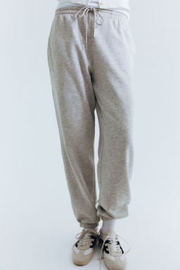 H&M - Women Grey Cotton-Blend Sweatpants