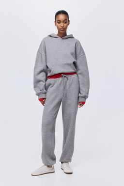 H&M - Women Grey Cotton-Blend Sweatpants
