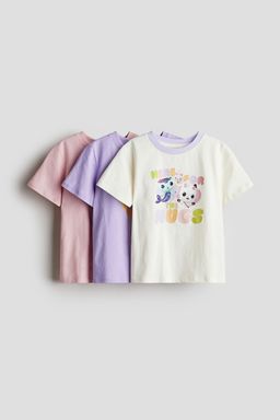 H&M - Girls 3-Pack Printed Jersey Tops