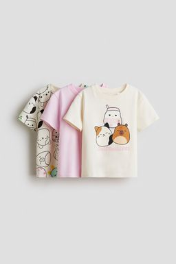 H&M - Girls 3-Pack Printed Jersey Tops