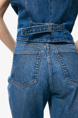 H&M - Women Blue Tape High-Waist Ankle Jeans