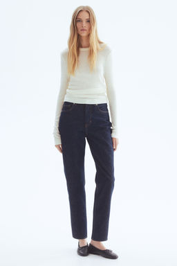 H&M - Women Blue Tape High-Waist Ankle Jeans